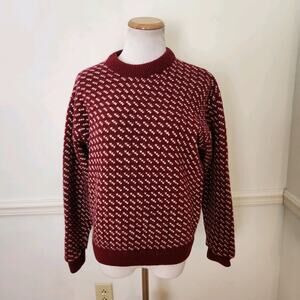 Vintage LL Bean Sweater Sz Small Womens Birdseye 80 Wool Knit Norway Fisherman